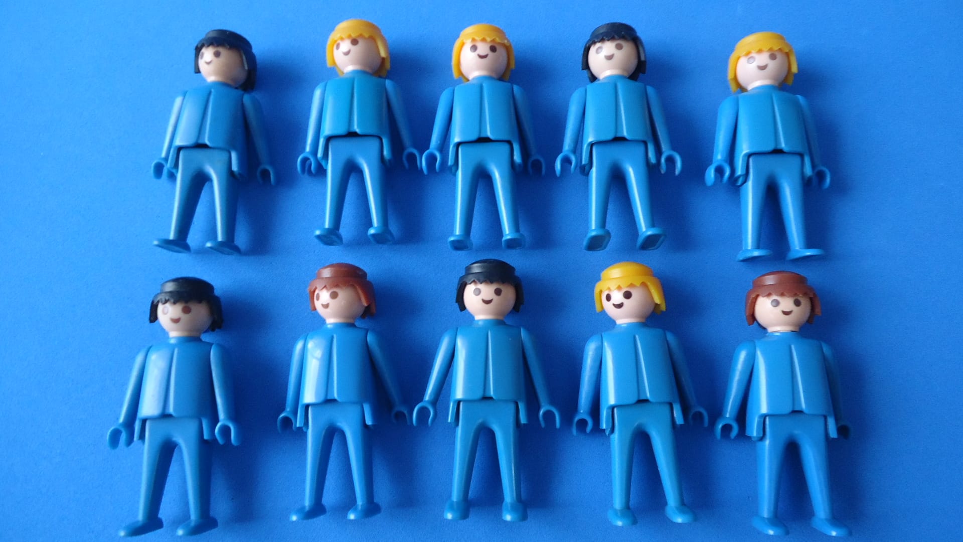 Playmobil Dez Bonecos Azuis